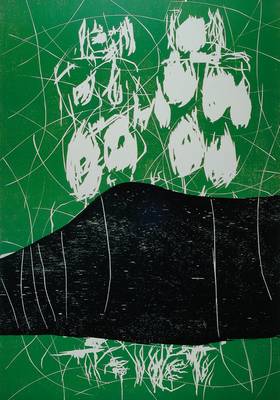 Georg Baselitz, geb. 1938, "Der Berg", Farboffset auf festem Karton, handsigniert und datiert 93, nur wenige handsignierte Exemplare, ca. ...
