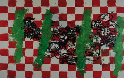 Georg Baselitz, geb. 1938, "Bildelf", Farboffset, handsigniert, nur wenige handsignierte Exemplare, ca. 68,5x100 cm