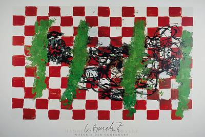 Georg Baselitz, geb. 1938, "Bildelf", Farboffset, handsigniert, nur wenige handsignierte Exemplare, ca. 68,5x100 cm