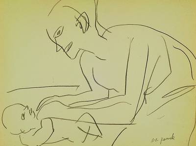 A.R.Penck, geb. 1939 Dresden, Bleistiftzeichnung, handsigniert, ca. 30x40 cm
