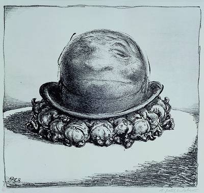 A. Paul Weber, 1883-1980, Lithographie, handsigniert und nummeriert 109/185, Motiv ca.34.5x37 cm, Blattgr. ca. 50x56 cm