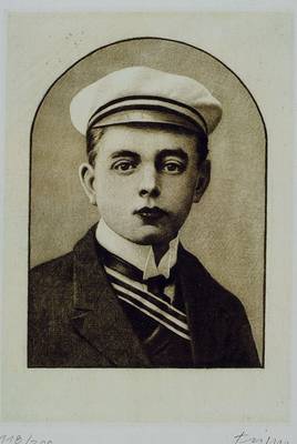Jan Peter Tripp, geb. 1945, Radierung, Bildnis des Dichters, Georg Heym, handsigniert, nummeriert, ca. 23x16 cm, Rahmen