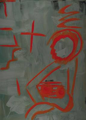 Rudi Baerwind, 1910-1982, Öl/Lwd, abstrakte Komposition, signiert, ca. 73x54 cm