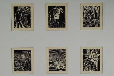 Frans Masereel, 1889-1972, 6 Holzschnitte, aus dem Stundenbuch, im Stock monogrammiert, je ca. 9x7 cm