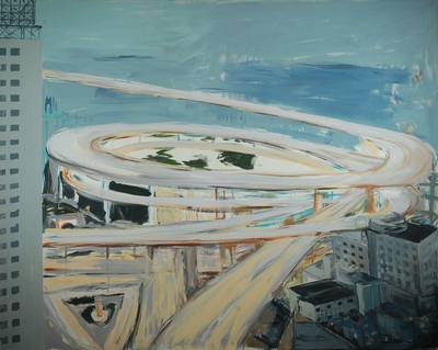Ursel Kessler, geb. 1944 Bexbach, "Sommerbahn", Acryl auf Lwd., rückseitig signiert und datiert 2005, rückseitig bez., mit Buch: Zwischen ...