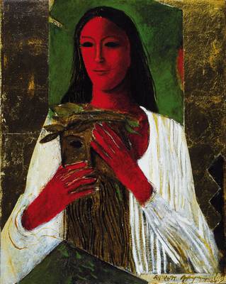 Andreas Charalambides, geb. 1939, Portrait, Öl auf Leinwand, unten rechts handsigniert, datiert 06, ca. 50x40 cm, Rahmen