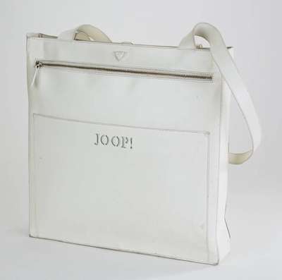 JOOP-Shopper, Leder, altweiß, Wildleder- Innenfutter, Außenfach mit RV, 2 Umhänge-/ Trageriemen, ca. 32.5 x 32 cm, Gebr.-Sp., Joop-Dustbag