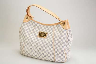 LOUIS VUITTON Umhängetasche, Damier Azur, großes Innenfach für einfaches Auffinden, Handyfach, helles Innenfutter, Tragehenkel, min. Gebr.-Sp., ...