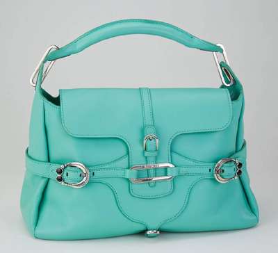 JIMMY CHOO Handtasche, Tulita, mint- farbenes Leder, innen mit hellbraunem Wildleder, 2 Innentaschen 1 x mit Reiß- verschluß, Verzierung und ...