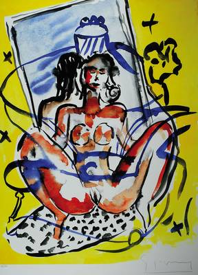 Stefan Szczesny, geb. 1951 München, Nude on mirror, Giclee auf Baumwollpapier, handsigniert und nummeriert 45/50, Blattgr. ca. 79,5x60,5 cm, mit ...