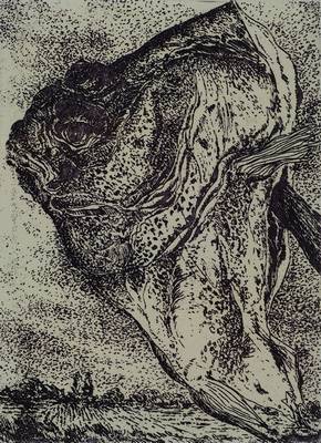Günter Grass, geb. 1927, "Der Butt", Radierung, handsigniert und nummeriert 80/99, datiert 79, ca. 14,5x10,5 cm, Blattgr. ca. 33,5x23,5 ...