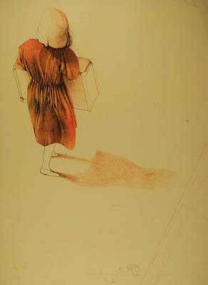 Bruno Bruni, geb. 1935 Gradara, "Langer Abschied", Lithographie, handsigniert und nummeriert 47/150, Blattgr. ca. 76x55,5 cm, unter Glas ...