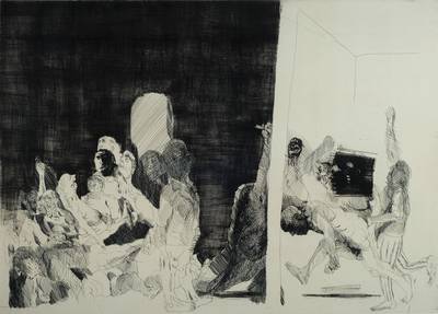 Alfred Hrdlicka, 1928-2009, "Hamlet in England", Radierung, handsigniert und datiert 1970, betitelt und bezeichnet Probedruck, Motiv ca. ...