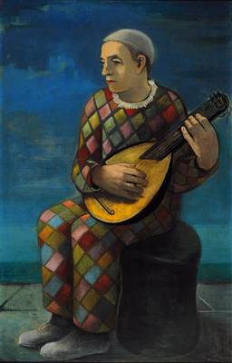 Will Küpper, 1893-1972, Pierrot, Öl/Lwd, rechts unten signiert, ca. 73.5x47.5cm, Rahmen