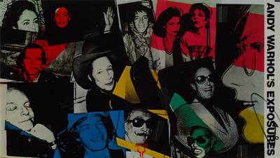 Andy Warhol, 1928-1987, Farboffsetdruck, Schutzumschlag der Publikation, "Andy Warhol´s Exposures", handsigniert "Andy", Motiv ...