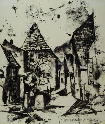 Fritz Wiedemann, 1920-1987 Landau, zwei Lithographien von 1960 bzw. 1968, beide handsigniert, ca. 38x45cm bzw. 55x 47cm, unter Glas, Rahmen