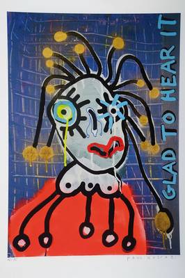 Paul Kostabi, geb. 1962, "Mrs Who", Giclee auf schwerem handgemachten Baumwollpapier, handsigniert und nummeriert 42/75, aus 2012, ca. ...