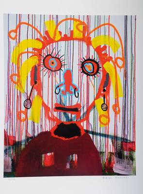 Paul Kostabi, geb. 1962, "Regions of Sound", Giclee auf schwerem handgemachtem Baumwollpapier, handsigniert und nummeriert 33/75, aus 2013, ...