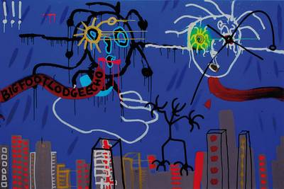 Paul Kostabi, geb. 1962, "Vertical Variation", Giclee auf schwerem handgemachtem Baumwollpapier, handsigniert und nummeriert 37/75, aus ...