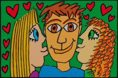 James Rizzi, 1950-2011, Konvolut aus drei Farblithografien, "It´s nice to be loved" von 2002, "Come sail away" von ...