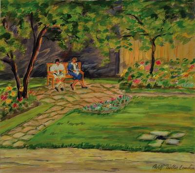 Rolf Müller-Landau, 1903-1956, Frauen auf der Parkbank, Aquarell auf Papier, rechts unten signiert, ca. 24.5x 26.5cm