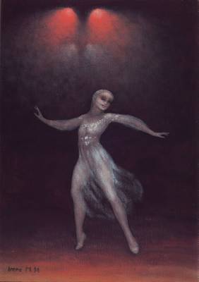 Irene Müller, geb. 1941, Tänzerin, Öl/Lwd., handsigniert Irene M. und datiert 96, ca. 60x42 cm, Rahmen