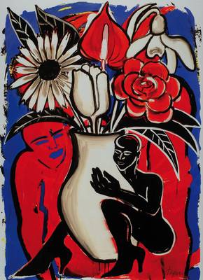 Elvira Bach, geb. 1951, "Blumenträume", Giclee auf schwerem handgemachtem Baumwollpapier, 2014, handsigniert und nummeriert 24/50, ...