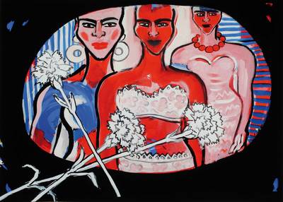 Elvira Bach, geb. 1951, "Schöner Ausblick", Giclee auf schwerem handgemachten Baumwollpapier, 2014, handsigniert und nummeriert 18/50, ...