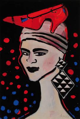 Elvira Bach, geb. 1951, "Roter schöner Schuh", Giclee auf schwerem handgemachtem Baumwollpapier, 2014, handsigniert und bezeichnet Probe, ...