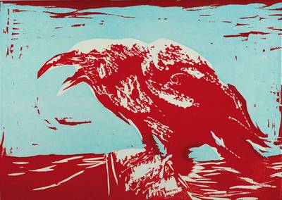 Markus Lüpertz, geb. 1941, "Rabe", Farbserigrafie auf Bütten, 1997, handsigniert und nummeriert e.a., Auflage 100, Blattgr. ca. 70x99 cm