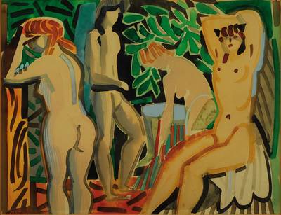 Edvard Frank, 1909 Korschenbroich - 1972 Saarlouis, Aquarell auf Papier, li. unten signiert, ca. 50x60 cm, PP, unter Glas gerahmt