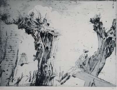 Horst Janssen, 1929 - 1995, Radierung, Johann Adam Klein, 67/70, monogr. und dat. 74, ca. 43.5 x 59 cm, unter Glas, Rahmen