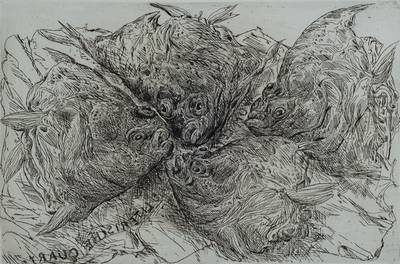 Günter Grass, geb. 1972, Fische, Radierung, handsigniert und nummeriert 30/100, ca. 65x50 cm