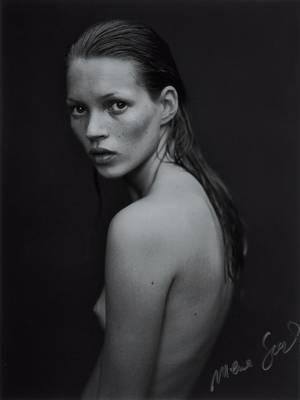 Mario Sorrenti, geb. 1971 Neapel/Italien, Kate Moss, s/w Fotografie, handsigniert, ca. 39x30,5 cm