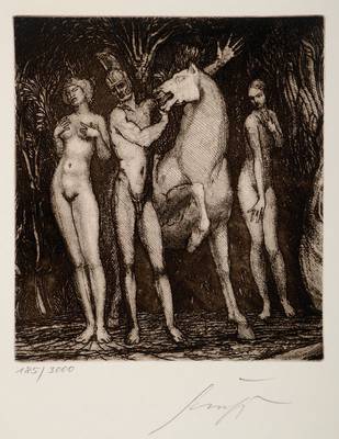 Prof. Ernst Fuchs, geb. 1930 Wien, 8 Radierungen zur Vorzugsausgabe der Monographie, alle handsigniert und num. 185/3000, Blattgr. ca. 29x21cm, im ...