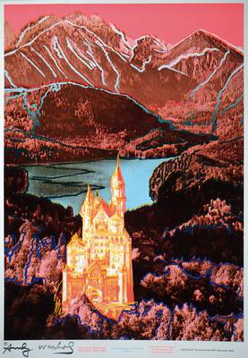Andy Warhol, 1928-1987, Schloß Neuschwanstein, Farbserigraphie von 1987, Edition Schellmann, Auflage 1200 Exemplare, links unten Stempelsignatur, ...