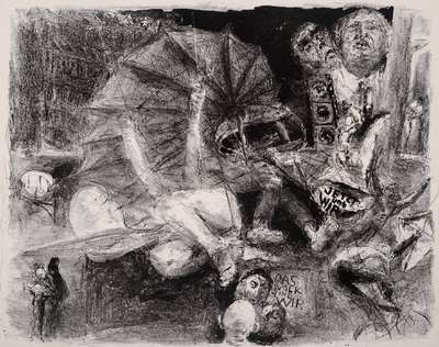 Bernhard Heisig, 1925-2011, Das Volk sind wir, Lithographie von 1989, handsigniert und num. 42/300, ca. 34.5x43cm