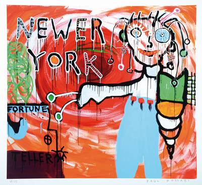 Paul Kostabi, geb. 1962, "Newer York", Giclee auf schwerem handgemachtem Baumwollpapier, handsigniert und nummeriert 68/75, ca. 58x61 cm
