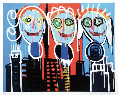 Paul Kostabi, geb. 1962, "Shut it Down", Giclee auf schwerem handgemachtem Baumwollpapier, handsigniert und nummeriert 17/75, ca. 52x61 cm