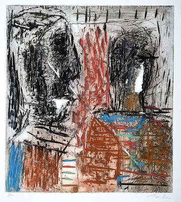 Martin Bissiere, geb. 1962, Farbradierung, "Grosse tête", handsigniert und nummeriert 8/30, ca. 76x57 cm