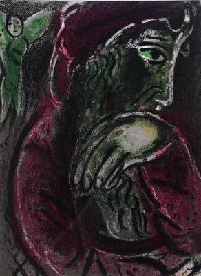 Marc Chagall, 1887-1985, Konvolut aus zwei Farblithographien aus: Bibel II, "Hiob in der Verzweiflung", "Ruth zu Füßen des ...