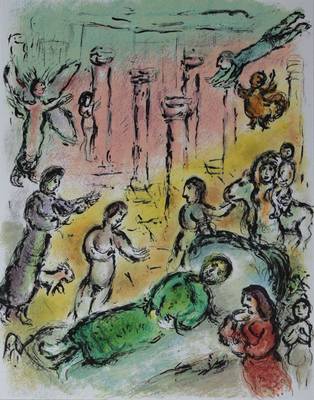 Marc Chagall, 1887-1985, Konvolut aus zwei Grano-Farblithographien aus: Die Odyssee, "Athene senkt Odysseus in den Schlaf", "Das Bett ...