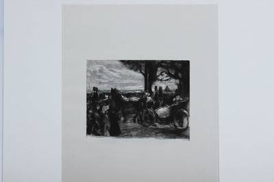 Max Liebermann, 1847-1935, Konvolut aus zwei orig. Holzschnitten auf Bütten, aus: 30 Holzschnittzeichnungen, Hoberg, Heyder Berlin 1922, PP, ca. ...