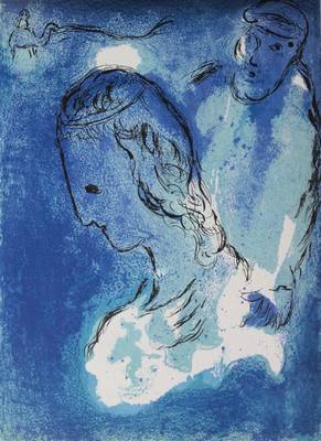 Marc Chagall, 1887-1985, Konvolut aus zwei Farblithographien aus: Bibel I, "Moses" Mourlot Paris 1956, "Abraham und Sarah" ...