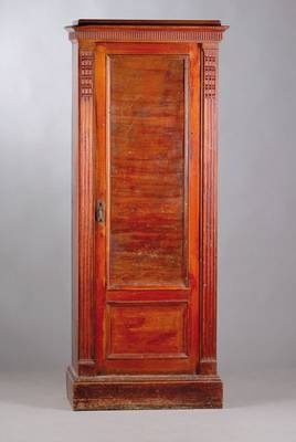 Schränkchen, Gründerzeit um 1890, Front auf Rahmen gesetzt, Korpus Weichholz, Nussholzfurnier beschädigt, vielfach verwendbar, ohne Schlüssel, ...