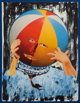 Rüdiger Pethke, geb. 1939, Mischtechnik/Collage, handsigniert und datiert 68, ca. 31x23.5 cm, unter Glas gerahmt