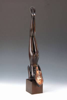 Bruno Bruni, geb. 1935 Gradara/Italien, ansässig in Hamburg, il volo, Bronzeskulptur, signiert und num. 52/250, H. ca. 60.5cm