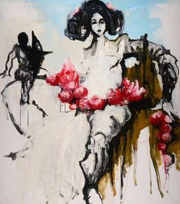 Heinz Seeber, 1930 München - 1998 Triest, "Venus-Tannhäuser", Öl/Lwd., rückseitig signiert und datiert 1993, rückseitig bezeichnet, ...