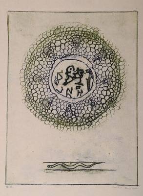 Max Ernst, 1891-1976, "Zu: Werner Heisenberg, Die Bedeutung des Schönen in der exakten Naturwissenschaft", von 1971, Lithografie auf ...
