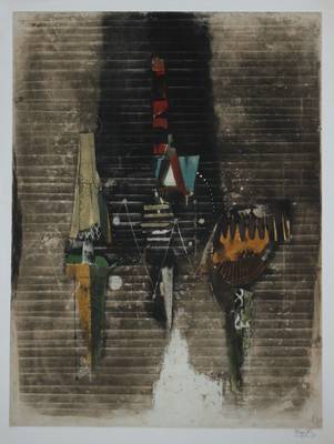 Johnny Friedländer, 1912-1992, Radierung auf Velin, Auflage 95, handsigniert und nummeriert e.a., Platte ca. 77x57,5 cm, Blatt ca. 90,5x63 cm, ...